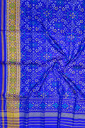 Blue Pure Single Ikat Patan Patola Handloom Dupatta