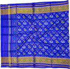 Blue Pure Single Ikat Patan Patola Handloom Dupatta