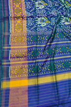 Blue Pure Single Ikat Patan Patola Handloom Saree