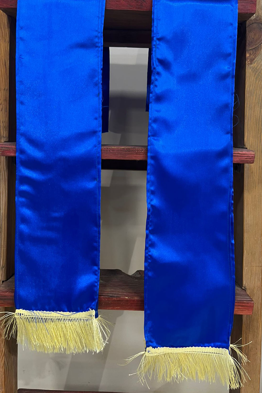 Luxurion World’s Blue plain unisex Satin silk stole bring timeless elegance, making every wedding, anniversary, birthday, or celebration special by welcoming guests with warmth and grace. - Luxurion World