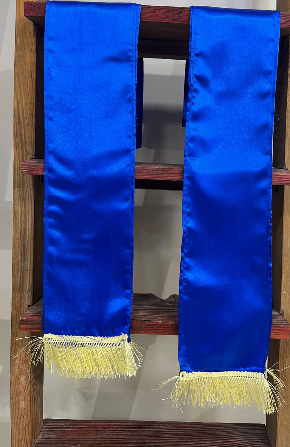 Luxurion World’s Blue plain unisex Satin silk stole bring timeless elegance, making every wedding, anniversary, birthday, or celebration special by welcoming guests with warmth and grace. - Luxurion World