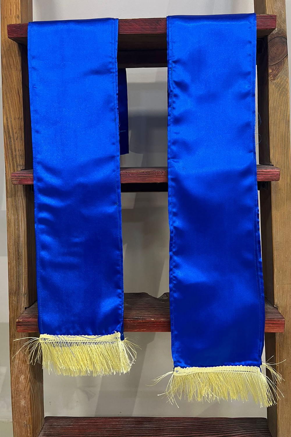 Luxurion World’s Blue plain unisex Satin silk stole bring timeless elegance, making every wedding, anniversary, birthday, or celebration special by welcoming guests with warmth and grace. - Luxurion World