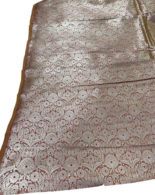 Brown Banarasi Katan Silk Fabric
