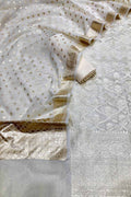 Dyeable Banarasi Chanderi Silk Three Piece Unstitched Suit Set