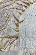 Dyeable Banarasi Chanderi Silk Three Piece Unstitched Suit Set