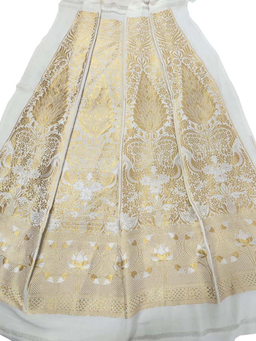 Dyeable Banarasi Handloom Pure Georgette Unstitched Lehenga Set