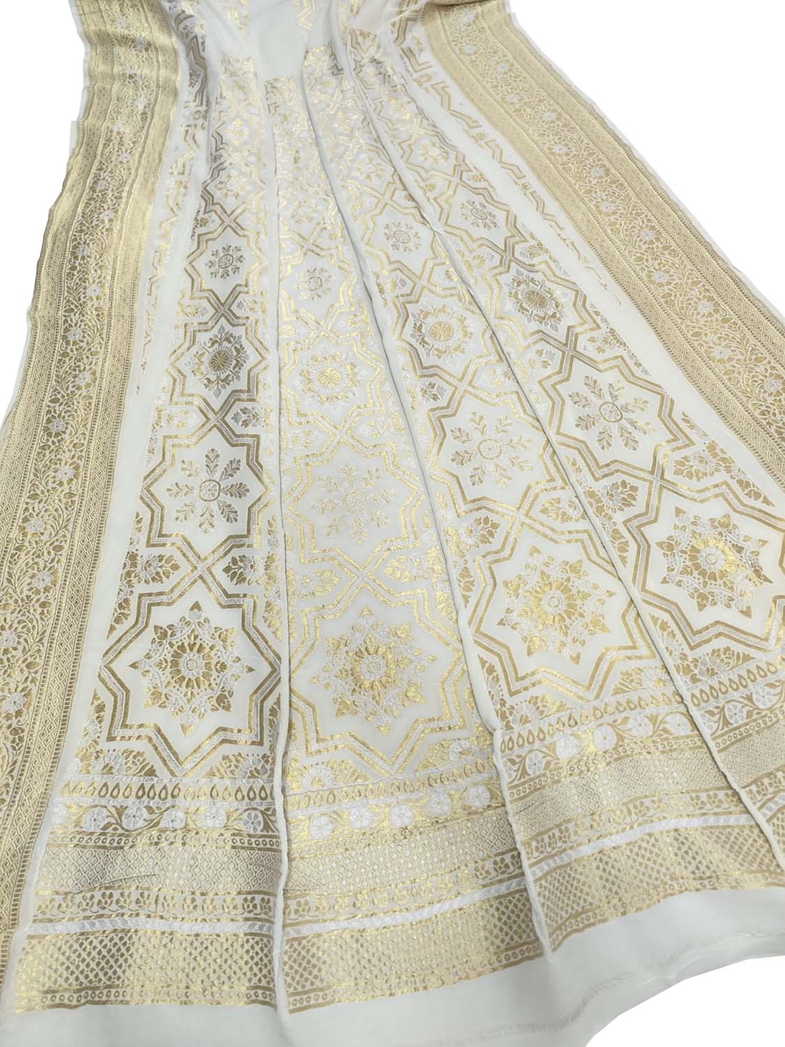 Dyeable Banarasi Handloom Pure Georgette Unstitched Lehenga Set