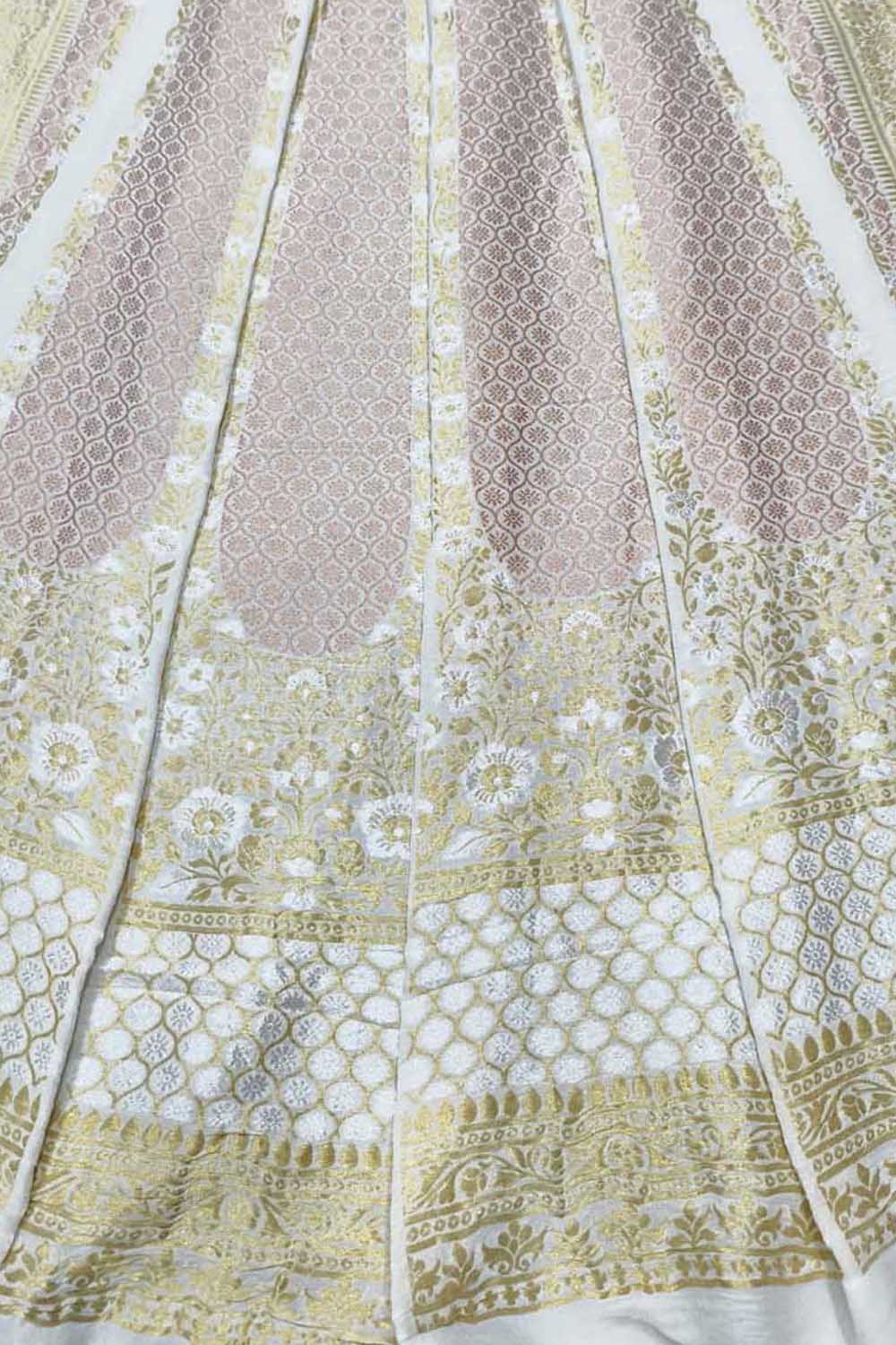 Dyeable Banarasi Handloom Pure Georgette Unstitched Lehenga Set