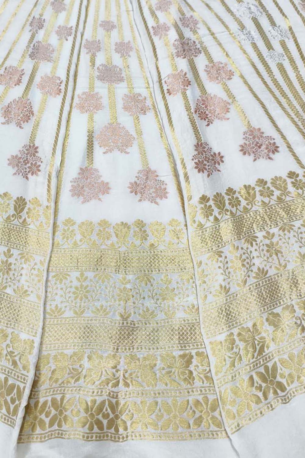 Dyeable Banarasi Handloom Pure Georgette Unstitched Lehenga Set