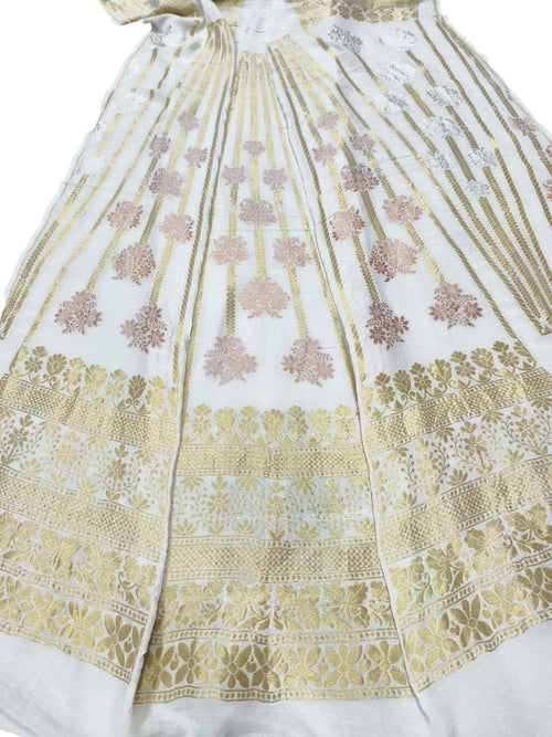 Dyeable Banarasi Handloom Pure Georgette Unstitched Lehenga Set