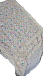 Dyeable Banarasi Handloom Pure Moonga Silk Dupatta Meenkari