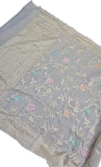 Dyeable Banarasi Handloom Pure Moonga Silk Dupatta Meenkari