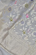Dyeable Banarasi Handloom Pure Moonga Silk Dupatta Meenkari