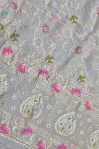 Dyeable Banarasi Handloom Pure Moonga Silk Dupatta Meenkari