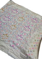 Dyeable Banarasi Handloom Pure Moonga Silk Dupatta Meenkari
