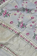 Dyeable Banarasi Handloom Pure Moonga Silk Dupatta Meenkari