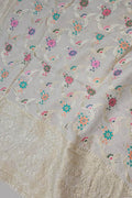 Dyeable Banarasi Handloom Pure Moonga Silk Dupatta Meenkari