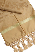 Golden Banarasi Silk Dupatta - with a beautifully handcrafted matching tassel - Luxurion World