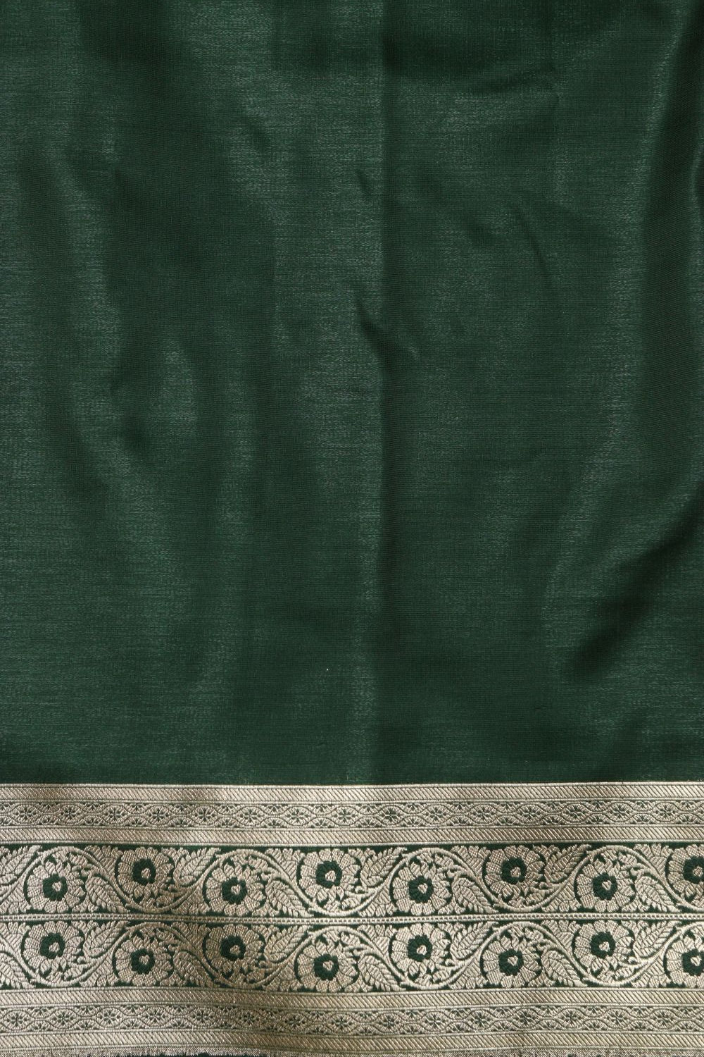 Green Banarasi Satin Silk Suit with Banarasi Silk Shikargha Dupatta - Luxurion World