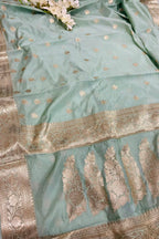 Green Banarasi Soft Silk Saree IS1B1ZA526090802
