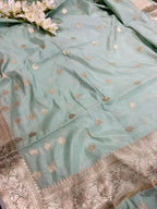 Green Banarasi Soft Silk Saree IS1B1ZA526090802