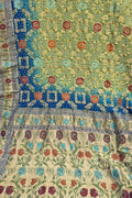 Green And Blue Banarasi Bandhani Pure Georgette Tilfi Zari Saree