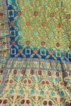 Green And Blue Banarasi Bandhani Pure Georgette Tilfi Zari Saree
