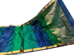 Green And Blue Chanderi Handloom Pure Katan Silk Saree