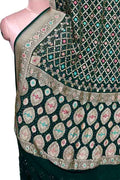 Green Banarasi Bandhani Pure Georgette Saree Neemzari