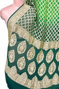 Green Banarasi Bandhani Pure Georgette Saree Neemzari
