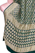 Green Banarasi Bandhani Pure Georgette Saree Neemzari