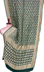 Green Banarasi Bandhani Pure Georgette Saree Neemzari