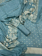 Green Banarasi Chiniya Silk Unstitched Suit Set