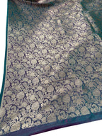 Green Banarasi Handloom Katan Silk Fabric