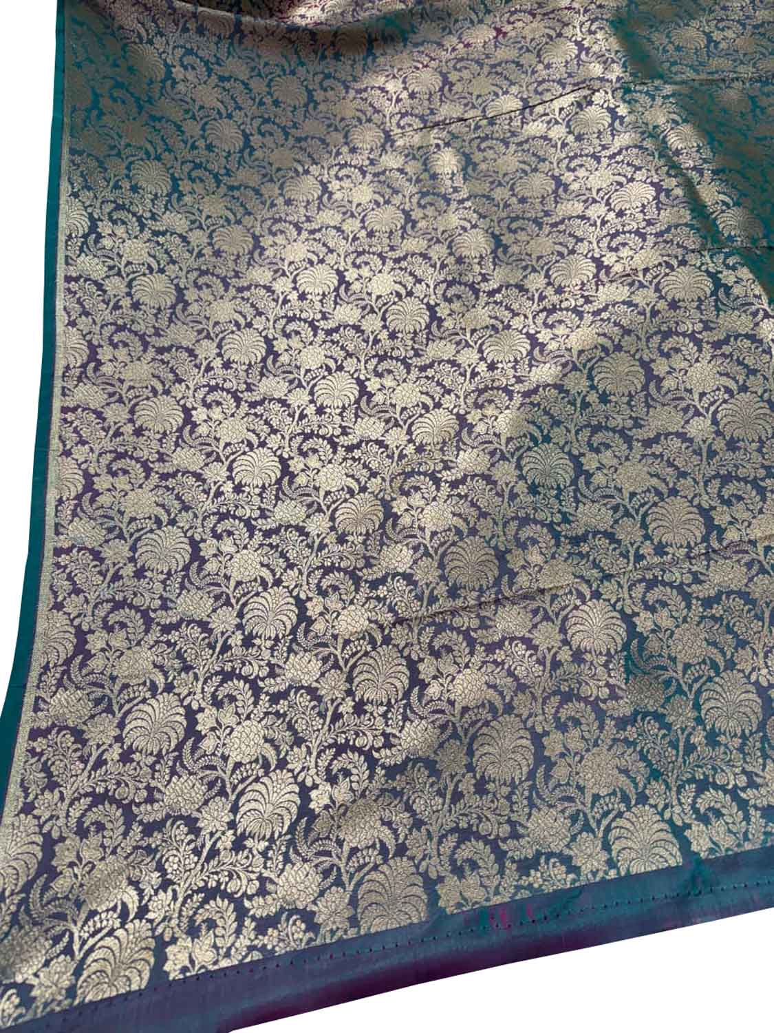 Green Banarasi Handloom Katan Silk Fabric
