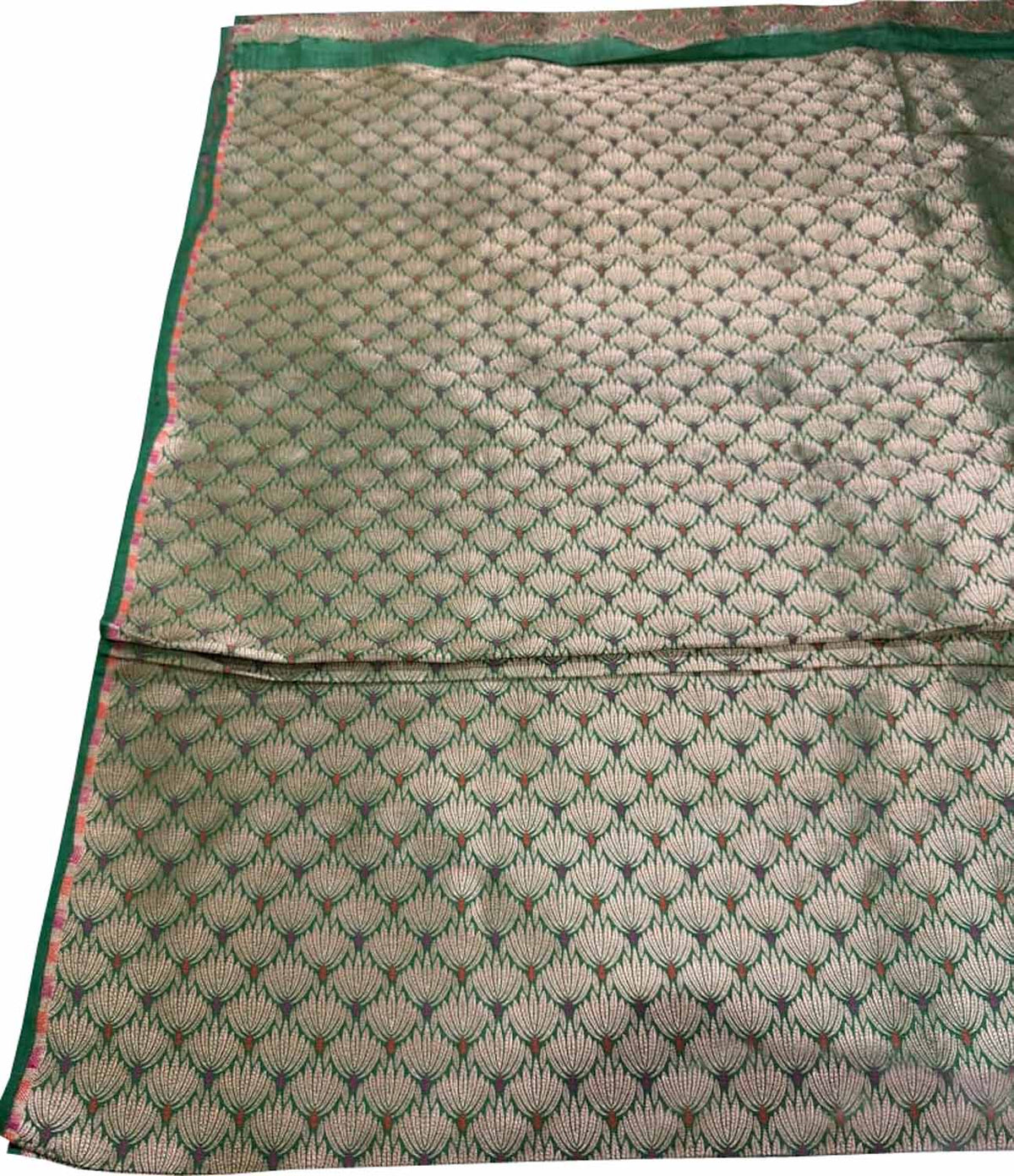 Green Banarasi Handloom Katan Silk Fabric