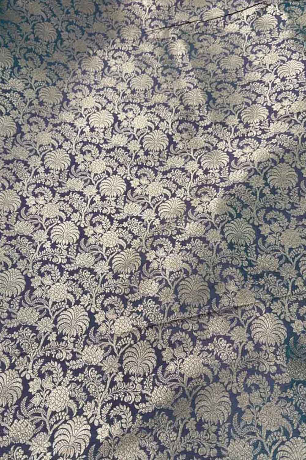 Green Banarasi Handloom Katan Silk Fabric