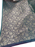 Green Banarasi Handloom Katan Silk Fabric