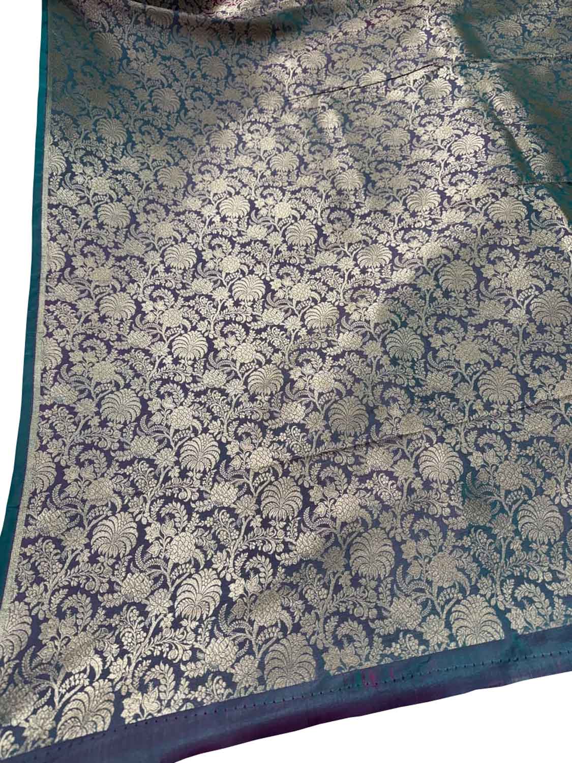 Green Banarasi Handloom Katan Silk Fabric