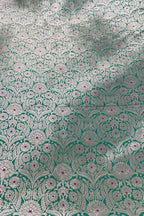 Green Banarasi Handloom Katan Silk Fabric
