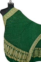 Green Bandhani Pure Georgette Dupatta