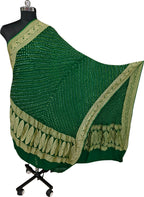 Green Bandhani Pure Georgette Dupatta