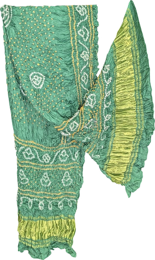 Green Bandhani Modal Silk Dupatta