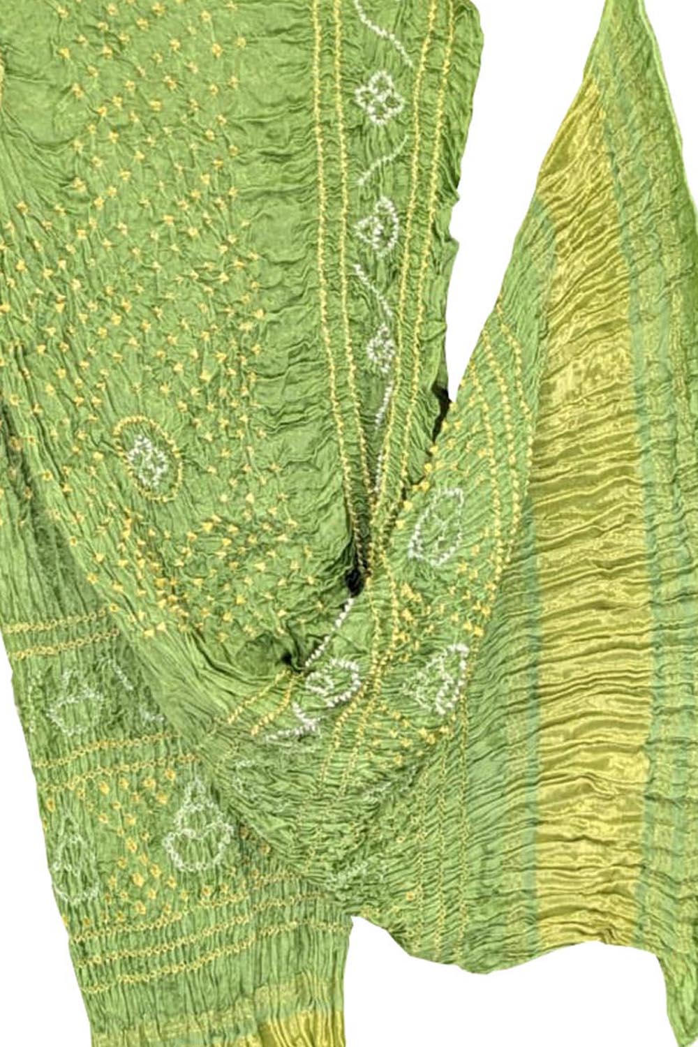 Green Bandhani Modal Silk Dupatta