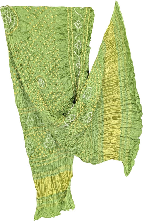 Green Bandhani Modal Silk Dupatta