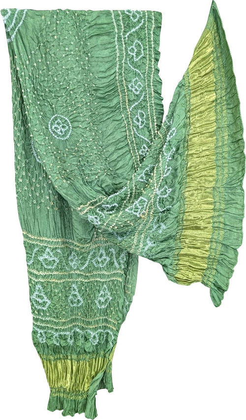 Green Bandhani Modal Silk Dupatta
