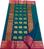 Green Chanderi Handloom Pure Katan Silk Saree
