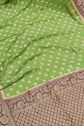 Green Handloom Banarasi Khaddi Georgette Saree