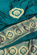 Green Banarasi Handloom Pure Katan Silk Cordset