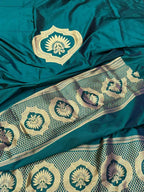 Green Banarasi Handloom Pure Katan Silk Cordset